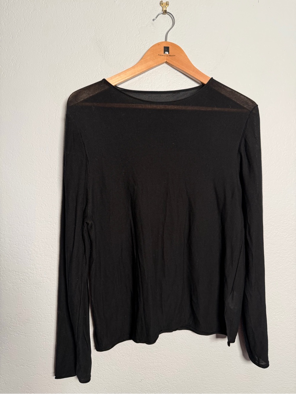 Loro Piana Black Long Sleeve light weight sweater silk & cotton blend size M